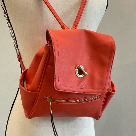Juicy Couture Salmon & Gold Backpack Purse - Picture 2 of 11